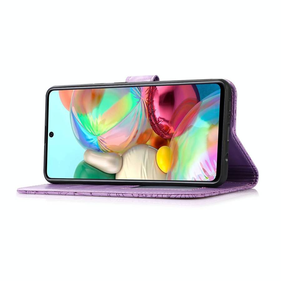 For Samsung Galaxy A71 Skin Feel Embossed Sunflower Horizontal Flip Leather Case with Holder & Ca...