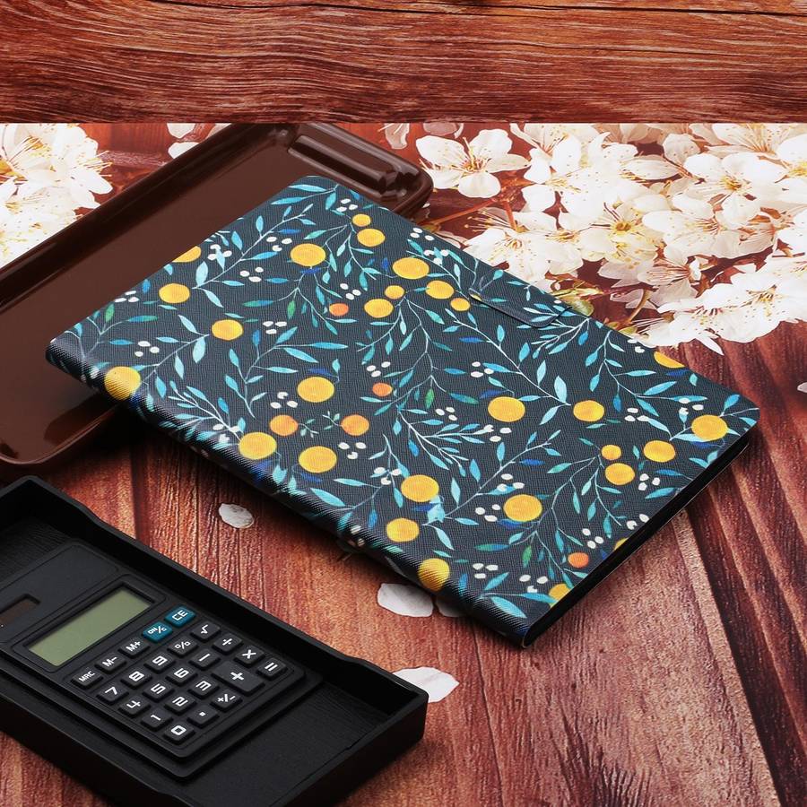 For Samsung Galaxy Tab A9 Flower Pattern Horizontal Flip PU Tablet Case with Sleep / Wake-up Func...