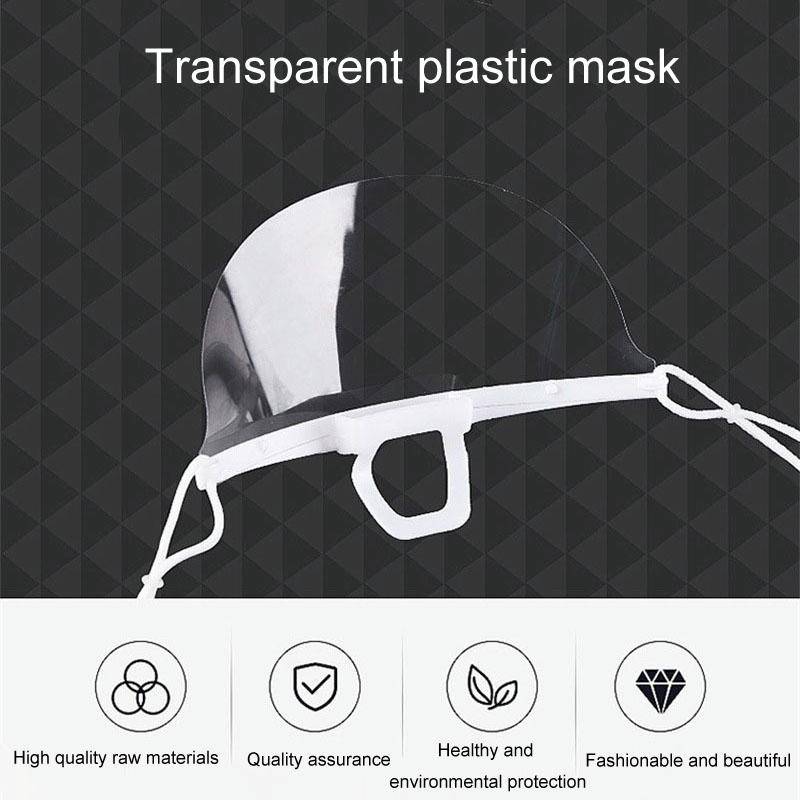 10pcs /Bag Recyclable Transparent Restaurant Mask Chef Anti-fog And Anti-Spittle Plastic Masks(op...