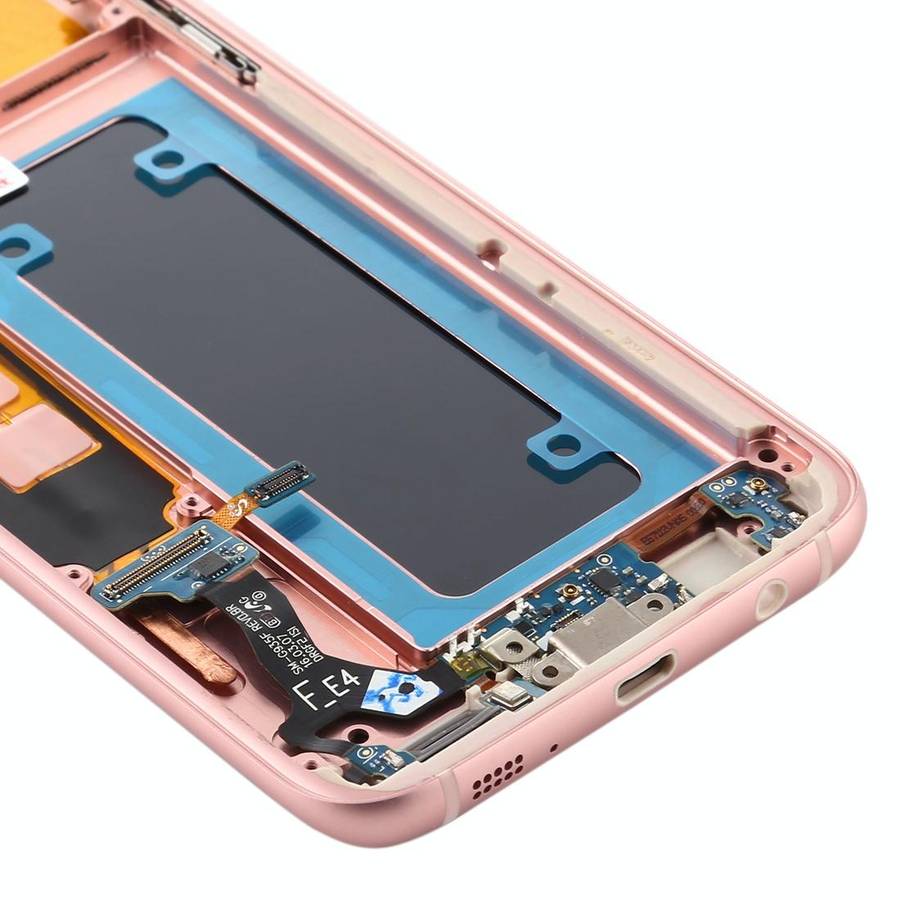 OLED LCD Screen for Samsung Galaxy S7 Edge / SM-G935F Digitizer Full Assembly with Frame (Pink)
