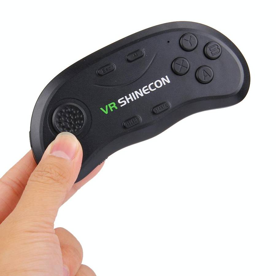 VR Shinecon 3D Movie Games Virtual Reality Glasses Bluetooth Remote Controller Gamepad(Black)