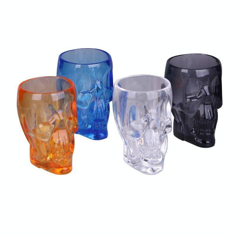 Skull Shape Transparent Acrylic Beer Cups(Black)