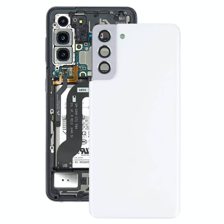 For Samsung Galaxy S21+ 5G Battery Back Cover with Camera Lens Cover (White)