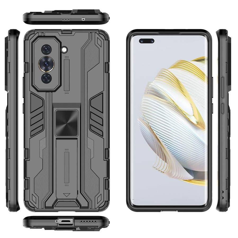 For Huawei Nova 10 Pro 4G Supersonic PC + TPU Shock-proof Protective Phone Case with Holder(Black)