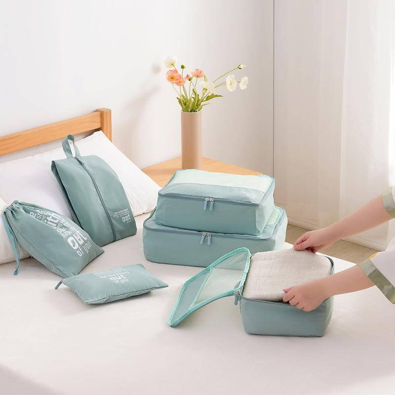 RH2203 6 In 1 Travel Portable Storage Bag Set Without Suitcase(Green)