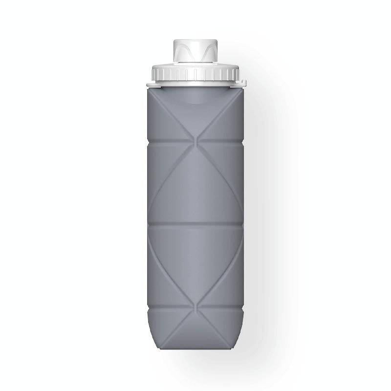 600ml Silicone Folding Cup Outdoor Sports Kettle Telescopic Cup(Gray)