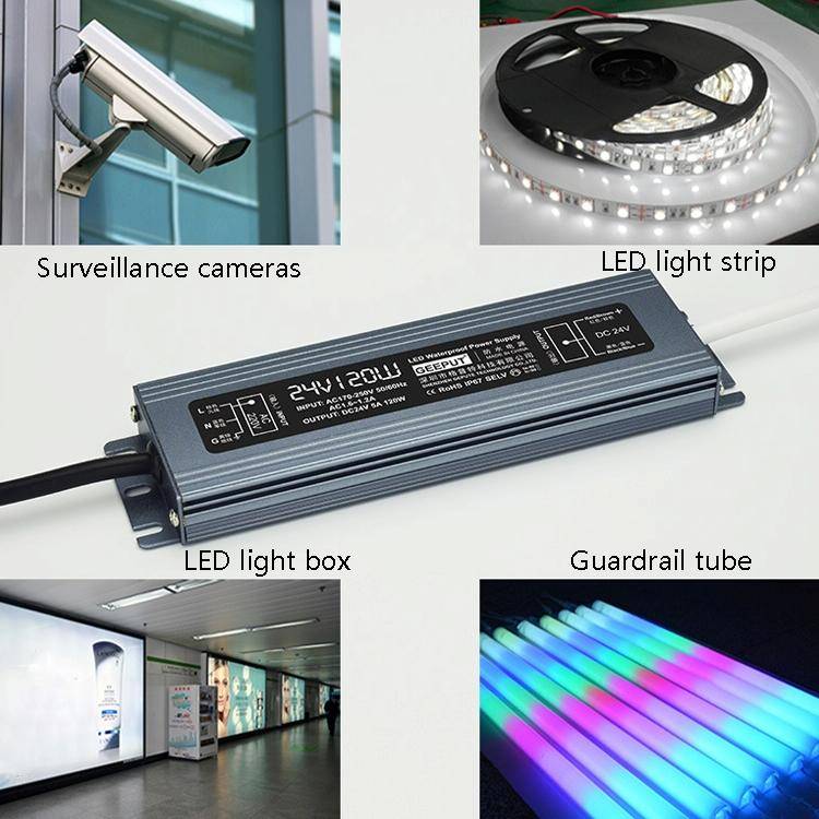 GEEPUT 220V To 24V LED Waterproof Power Supply Switch Transformer, Model: 2.1A 50W