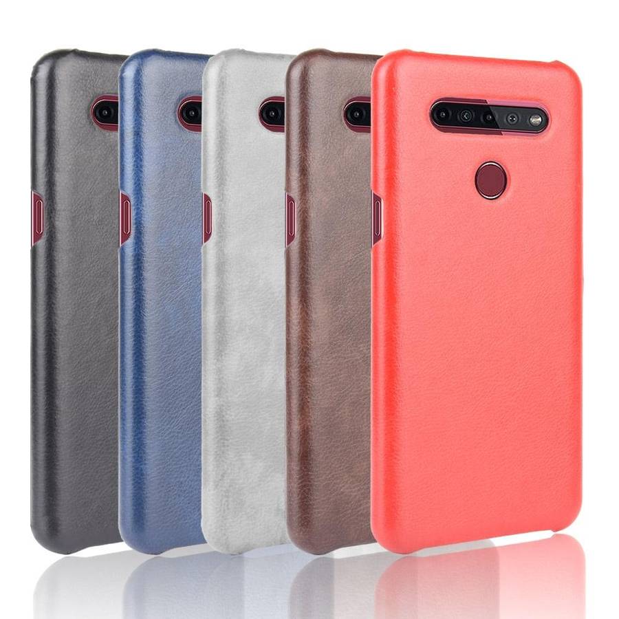 For LG K51S Shockproof Litchi Texture PC + PU Case(Gray)