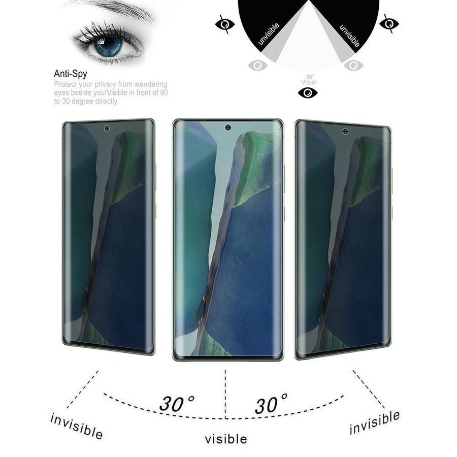 For Samsung Galaxy Note20 0.3mm 9H Surface Hardness 3D Curved Surface Privacy Glass Film