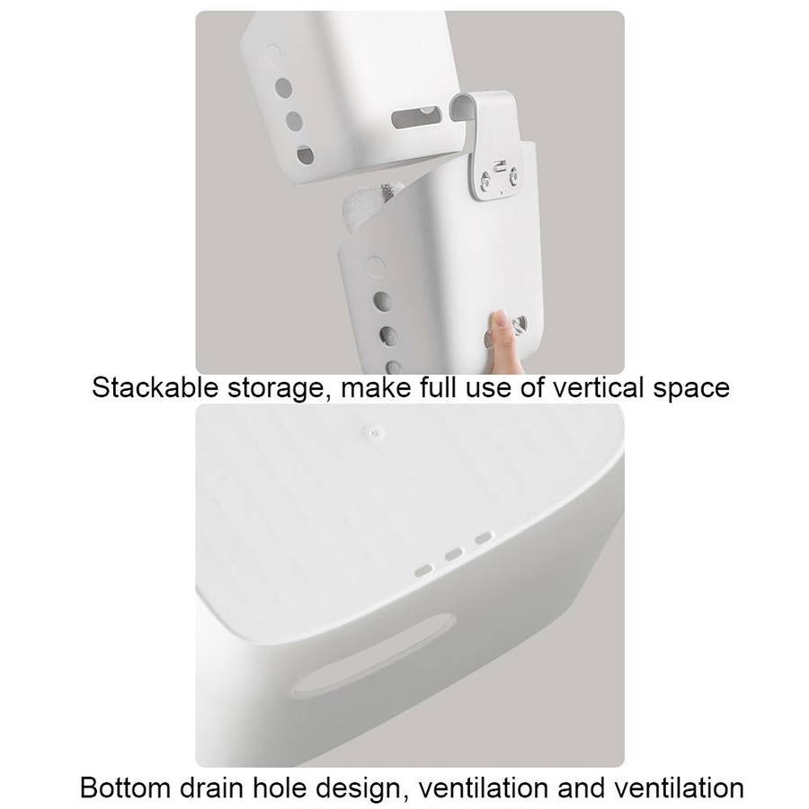 Ffcat Kitchen Sundries Storage Hanging Basket Bathroom Storage Basket, Color: 55210 White