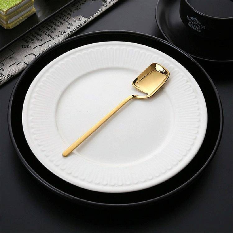 Stainless Steel V-shaped Wall Hanging Design Simple Coffee Spoon Fork Creative Long Handle Stirri...