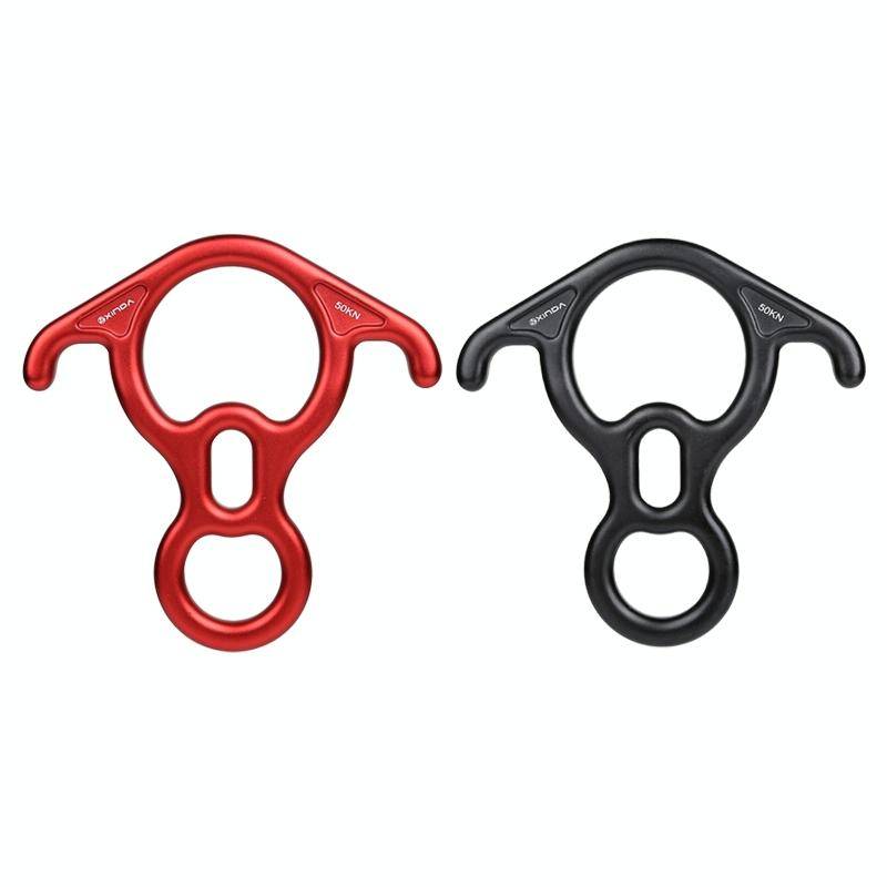 XINDA XD8602 Climbing Rescue Figure 8 Descender with Bent-ear Rappelling Gear Belay Device(Black)