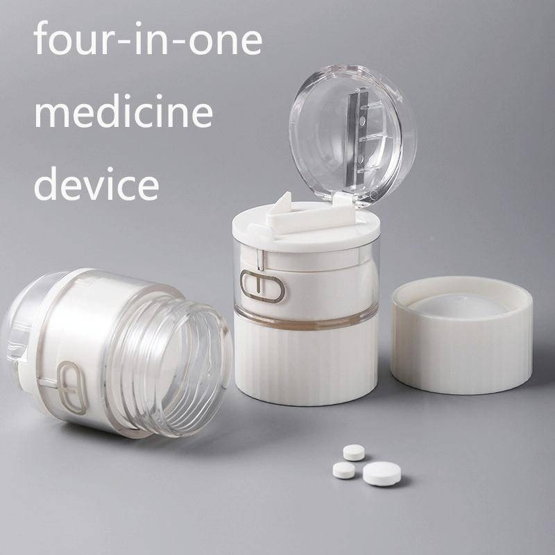 S0466 Medicine Cutter Tablet Grinding Cutter Medicine Dispensing Transparent Portable Storage Box...