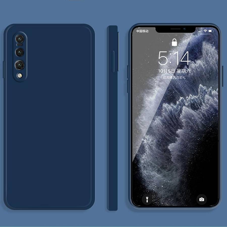 For Huawei P20 Pro Solid Color Imitation Liquid Silicone Straight Edge Dropproof Full Coverage Pr...