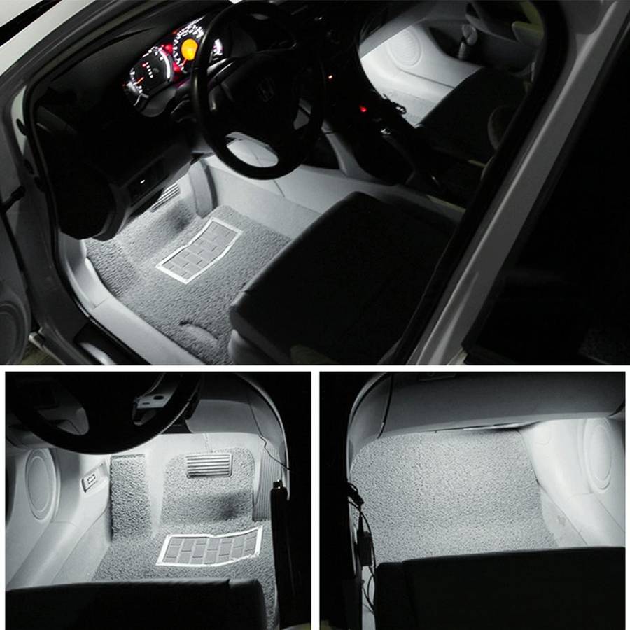 2 PCS DC12V / 1.5W / 6000K / 100LM Car Foot Nest Lights Footwell Lamp Seat Lamp 18LEDs SMD-3528 L...