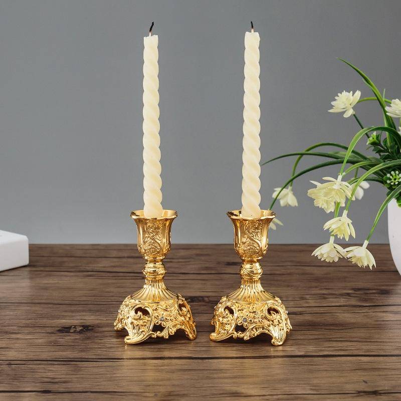Two PCS/Set Sapphire Single Candle Light Dinner Candle Holder Decoration Wedding Candle Holder, S...