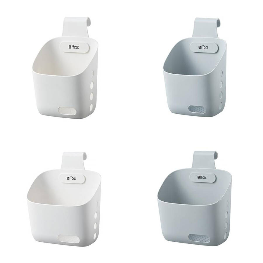 Ffcat Kitchen Sundries Storage Hanging Basket Bathroom Storage Basket, Color: 55210 White
