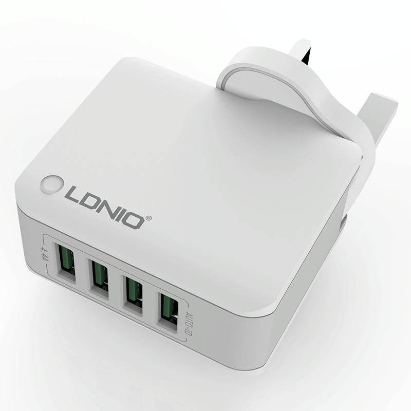 LDNIO A4403 4.4A 4 x USB Ports Smart Travel Charger, UK Plug