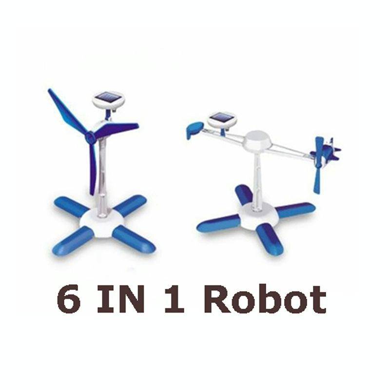 3PCS DIY Solar Puzzle Toys 6 in 1 Educational Solar Power Kits Novelty Solar Robots for Kids