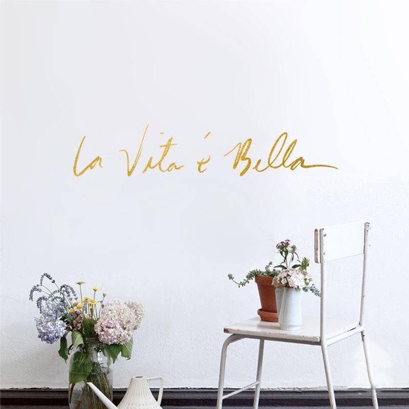 Italian Beautiful Life Decorative Wall Stickers, Size:40x8cm(Gold)