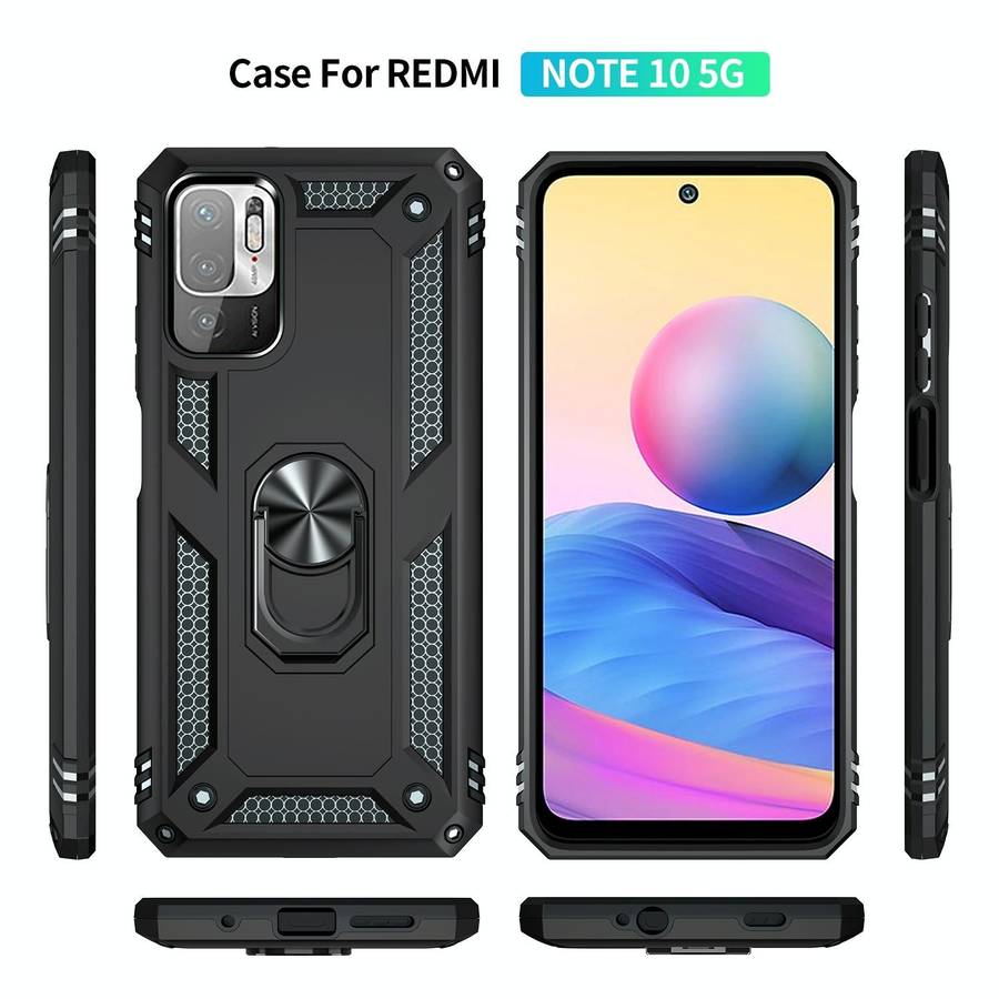 For Xiaomi Redmi Note 10 5G Shockproof TPU + PC Protective Case with 360 Degree Rotating Holder(B...