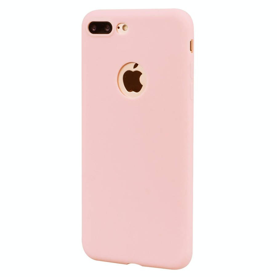 For iPhone 8 Plus / 7 Plus Candy Color TPU Case(Pink)