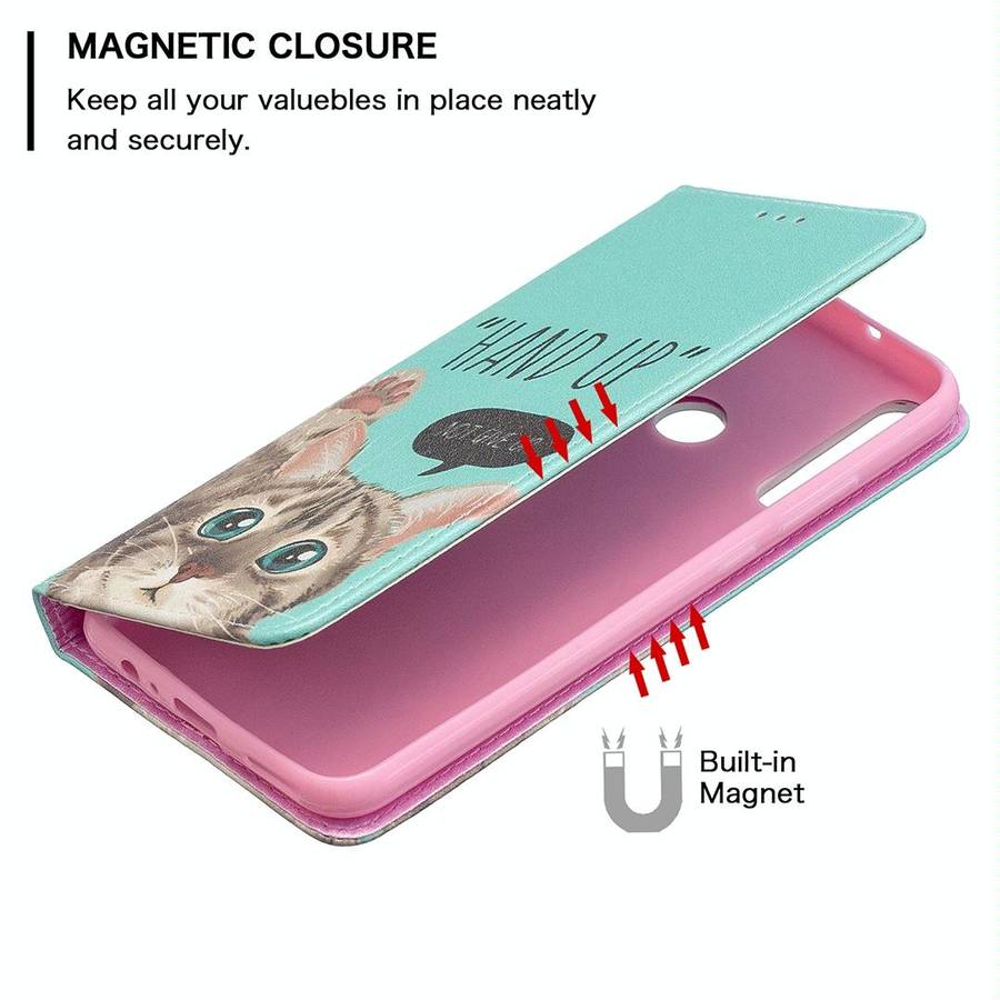 For Huawei Y7p Colored Drawing Pattern Invisible Magnetic Horizontal Flip PU Leather Case with Ho...
