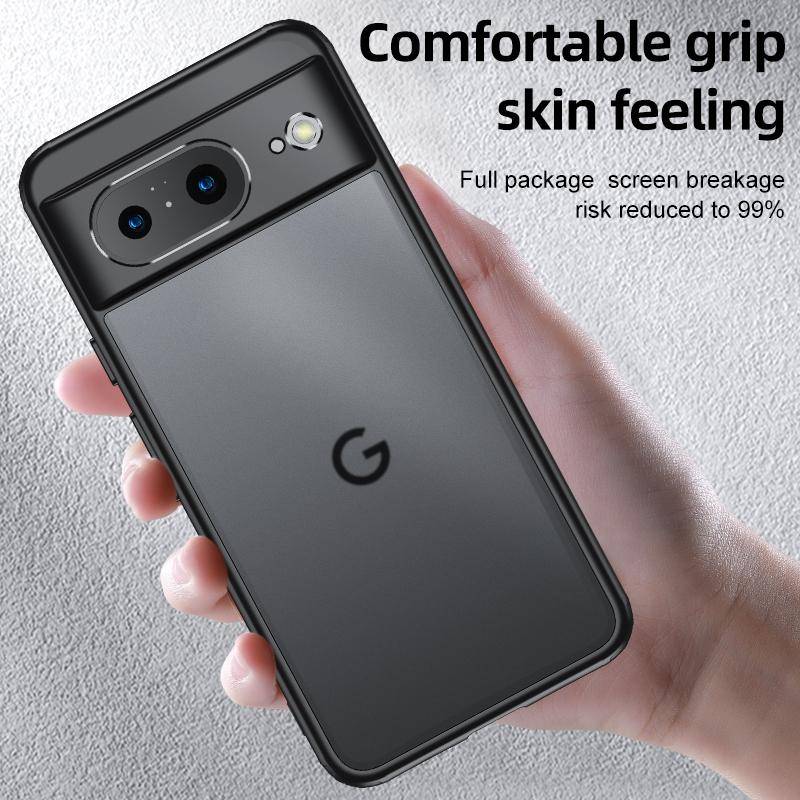 For Google Pixel 8 Armor Clear TPU Hard PC Phone Case(Matte Black)