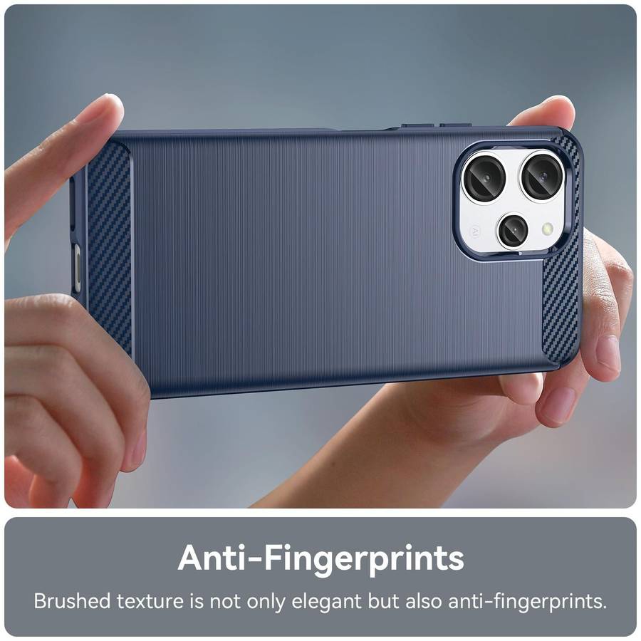 For Xiaomi Redmi 12 Brushed Texture Carbon Fiber TPU Phone Case(Blue)