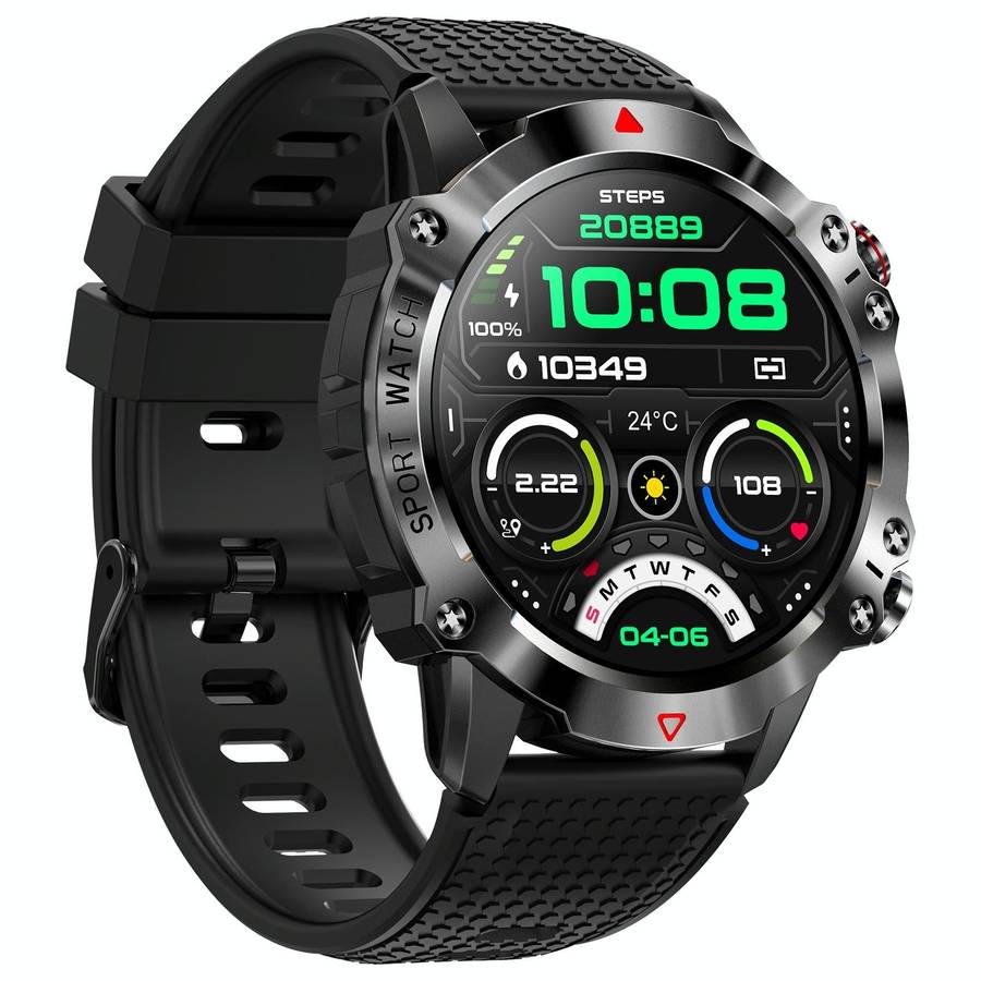 K10 1.39 inch IP67 Waterproof Smart Watch, Support Heart Rate / Sleep Monitoring(Black Silver)