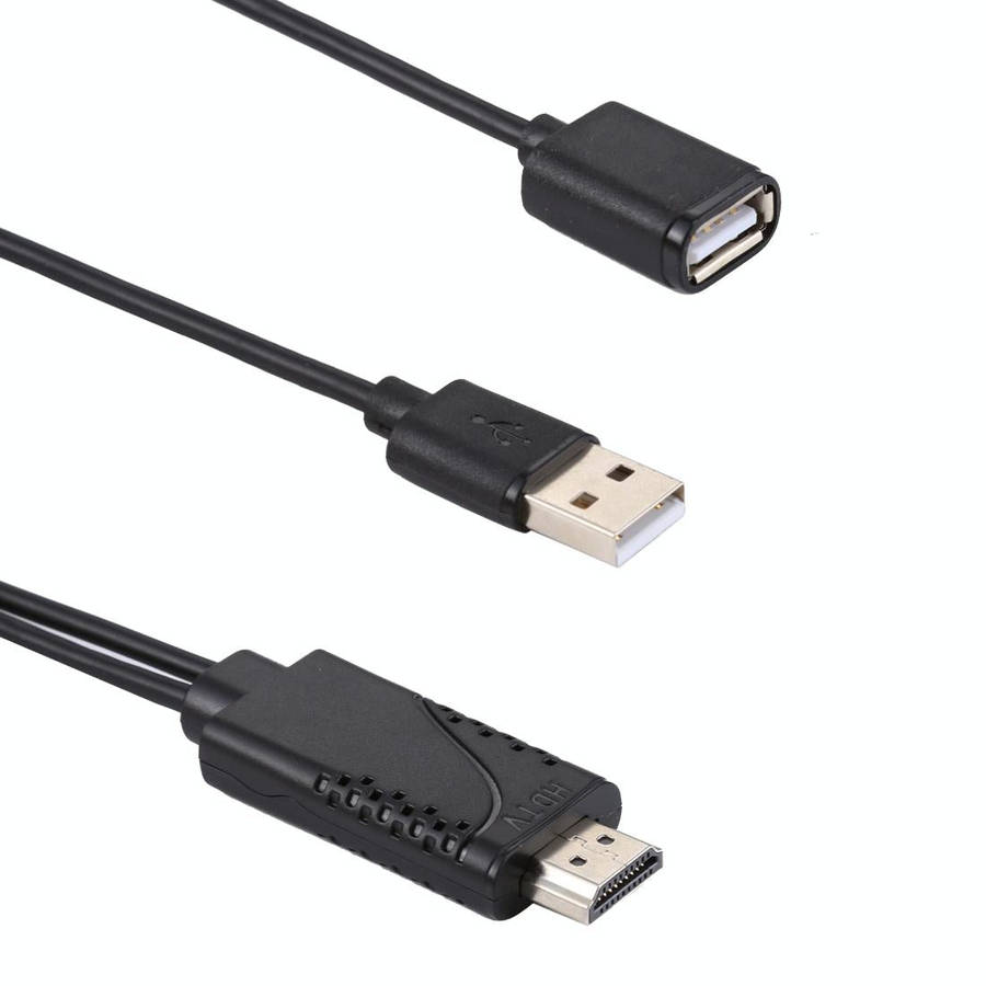 1080P USB 2.0 Male + USB 2.0 Female to HDMI HDTV AV Adapter Cable for iPhone / iPad, Android Smar...