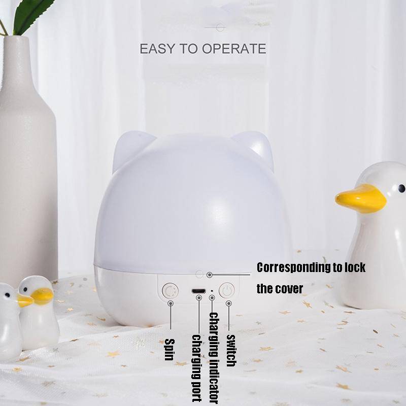 Children Starry Sky Projection Lamp USB Rotating LED Night Light Music Box Chargeable Sleeping Li...