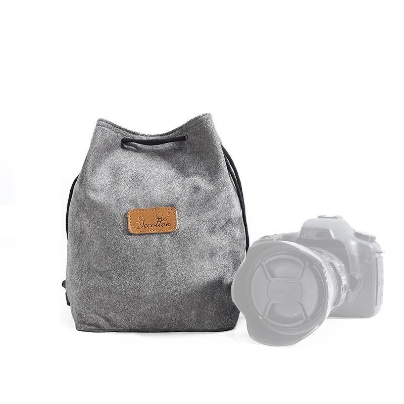 S.C.COTTON Liner Shockproof Digital Protection Portable SLR Lens Bag Micro Single Camera Bag Squa...