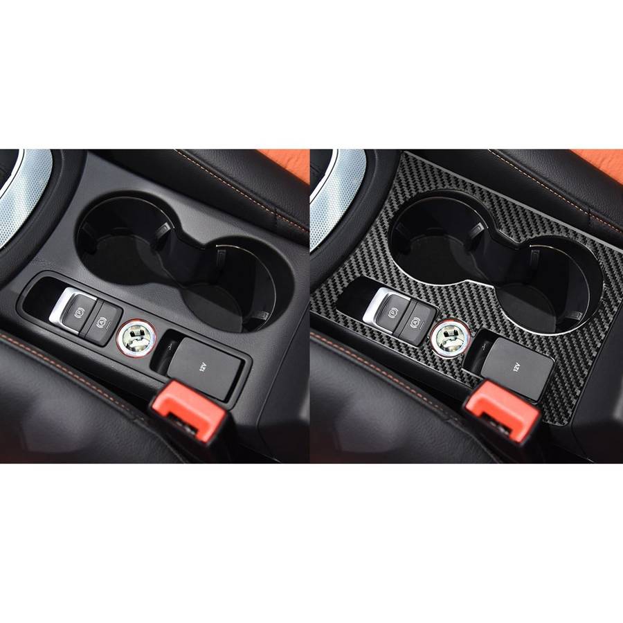 Carbon Fiber Car Water Cup Panel Decorative Sticker for Audi Q3 2013-2018,Left Drive