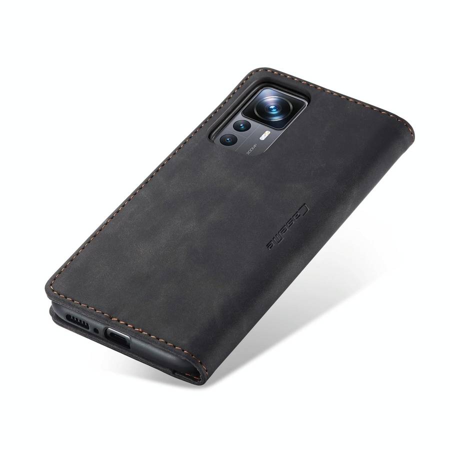 For Xiaomi 12T / 12T Pro CaseMe 013 Multifunctional Horizontal Flip Leather Phone Case(Black)