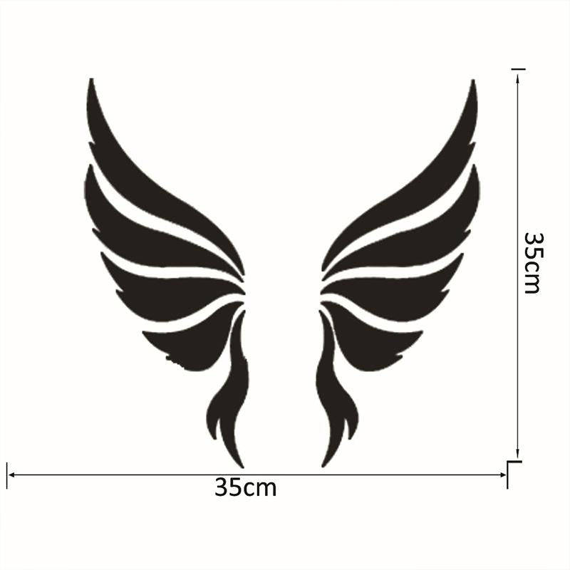 Crystal Three Dimensional Decorative Wall Stickers Angel Wings Bedroom Decorative Mirror(Gold)