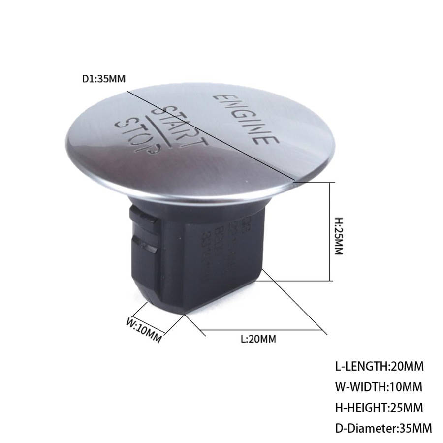 Car Keyless Switch Engine Start Key Push Button 2215450514 for Mercedes-Benz W164 W205(Black)