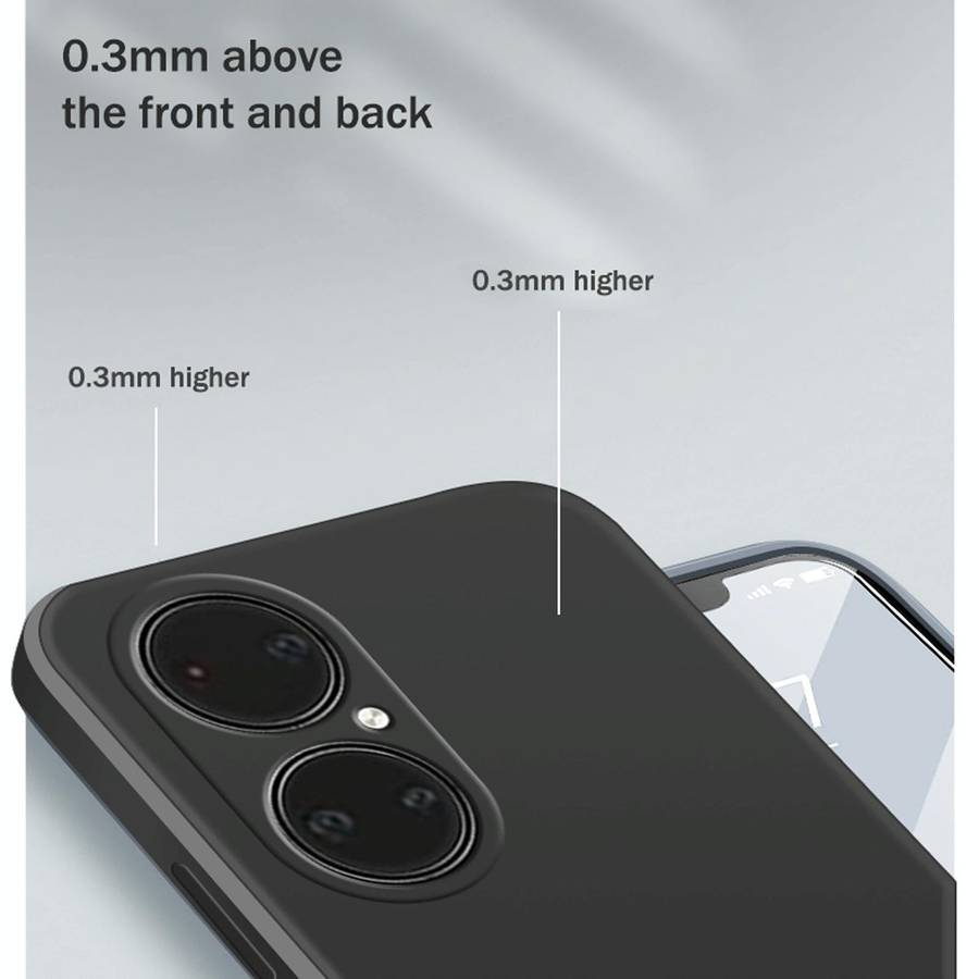 For Huawei P50 Solid Color Imitation Liquid Silicone Straight Edge Dropproof Full Coverage Protec...