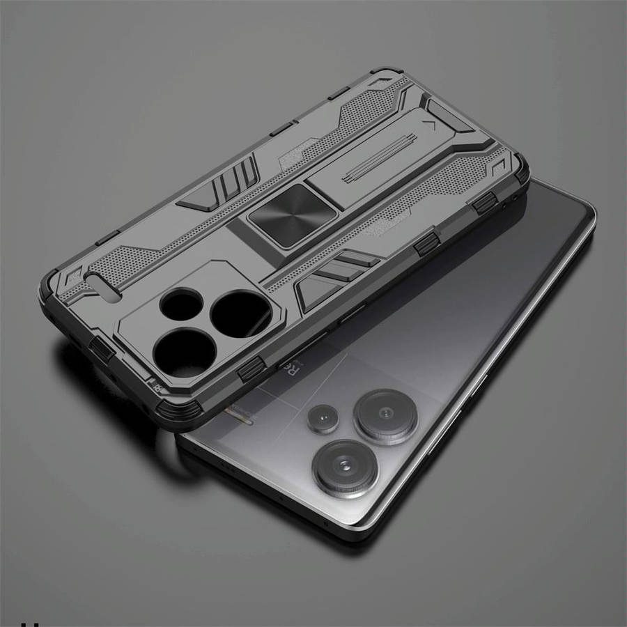 For Redmi Note 13 Pro 5G Supersonic Armor PC Hybrid TPU Phone Case(Black)