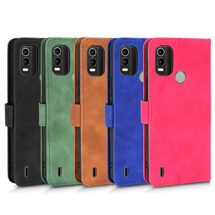 For Nokia C21 Plus Skin Feel Magnetic Flip Leather Phone Case(Green)