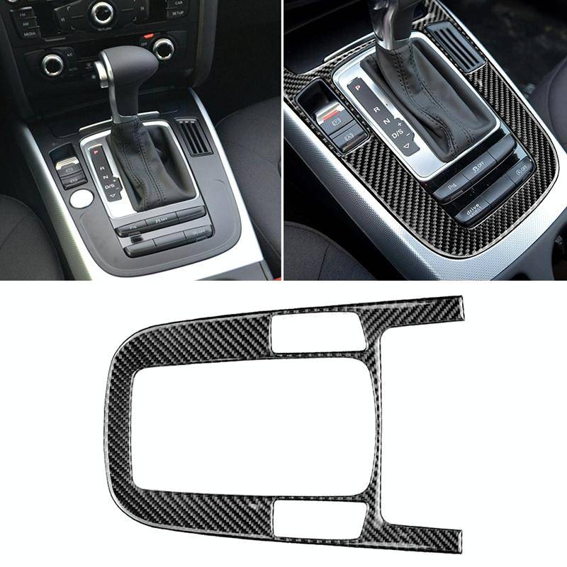 Car Carbon Fiber Gear Position Panel Decorative Sticker for Audi 2010-2018 Q5 / 2009-2016 A4L / 2...