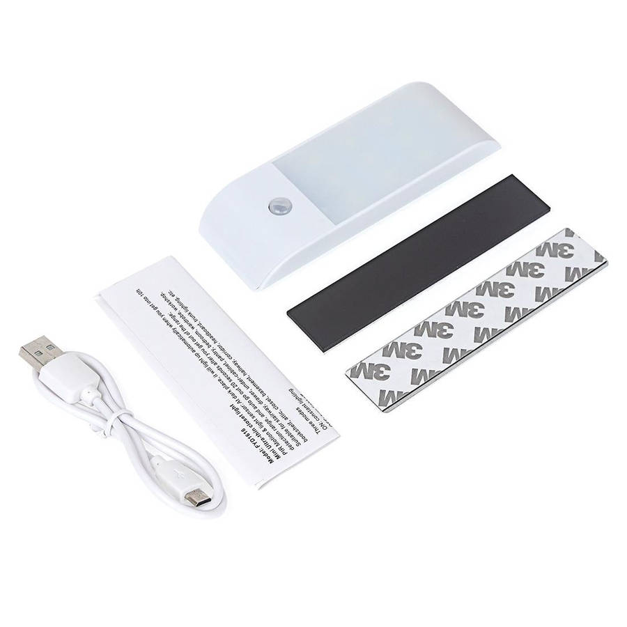 PIR Human Body Motion Sensor White Light LED Night Light, 1W 12 LEDs 240 LM USB Charging, Sensor ...