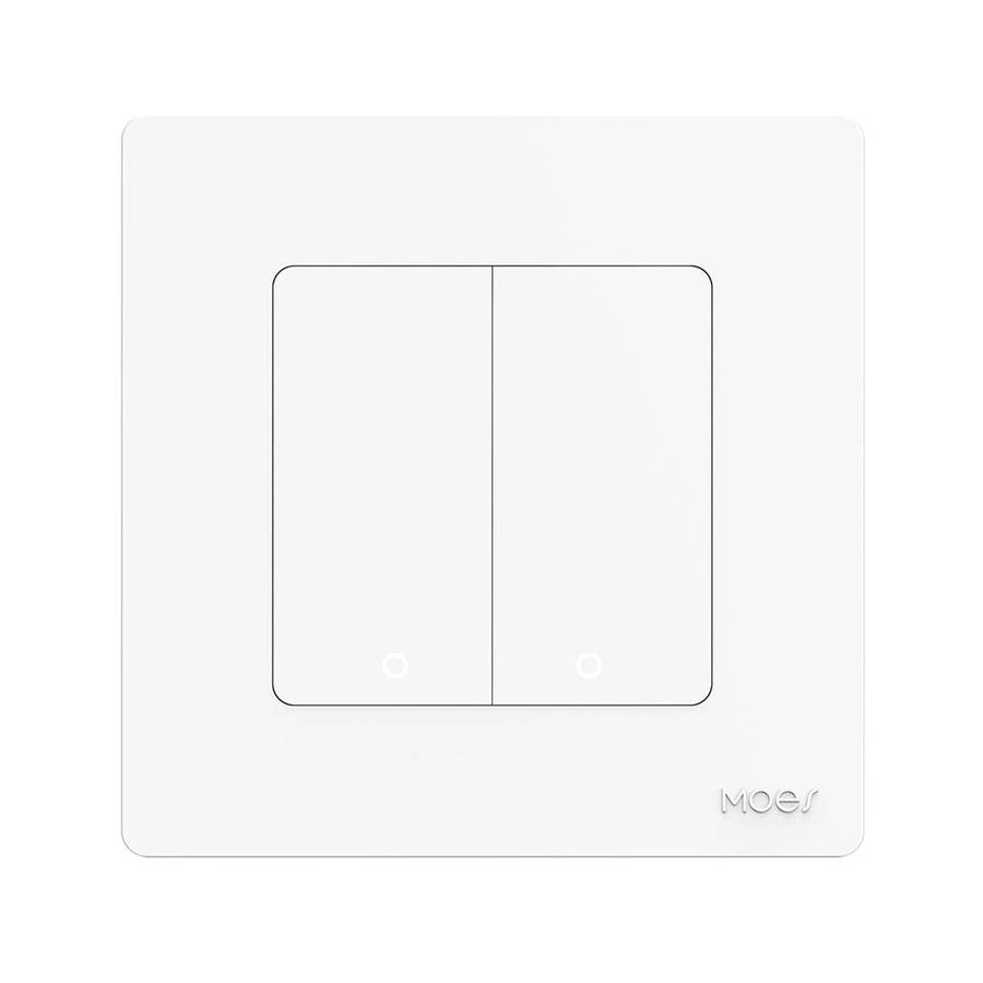Tuya ZigBee Smart Single-fire Zero-fire Sharing Timing Voice Wall Switch EU Plug, Style: 2 Ways (...