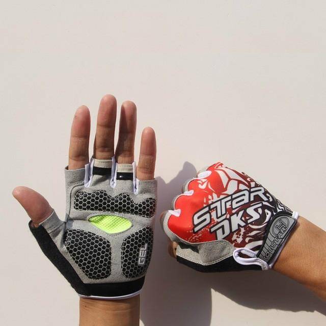 Cycling Shock Absorbing Anti-Slip Gloves Fitness Weight Lifting Training Half-finger Gloves, Size...
