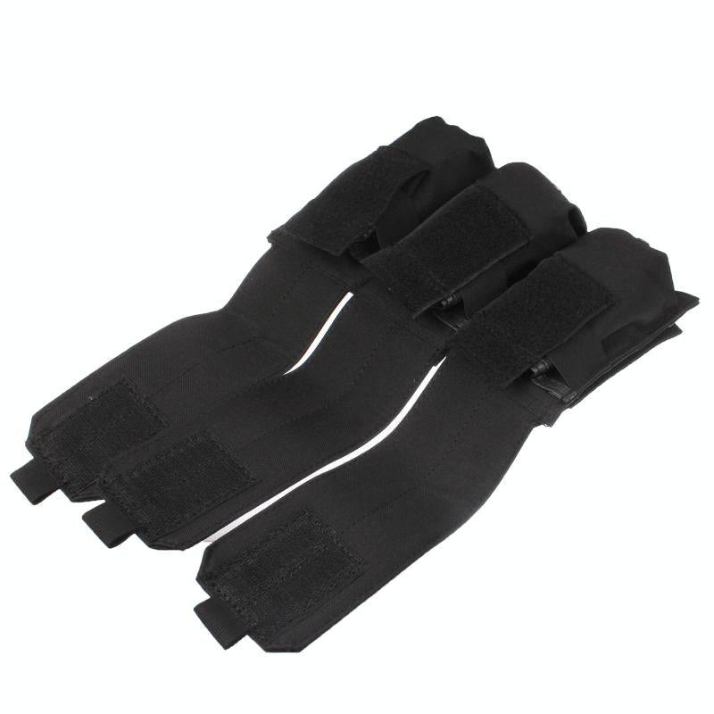 Triple Canvas Clips Pouch with Hook and Loop Fastener & Quick Release Buckles(Black)