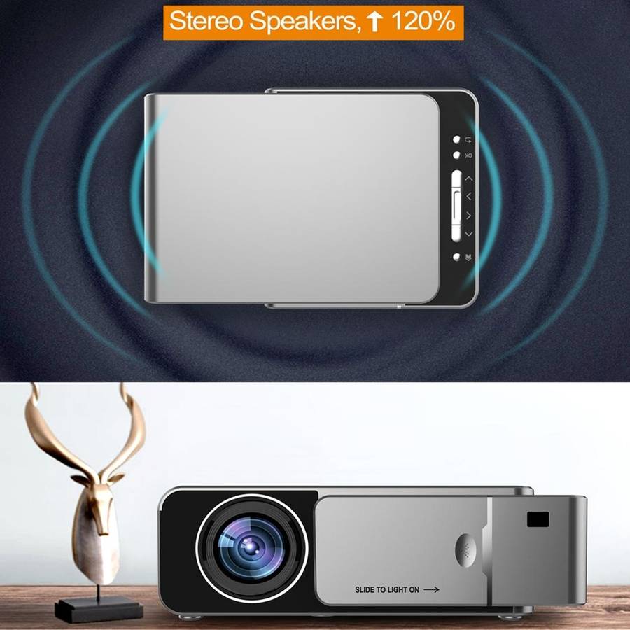 T6 3500ANSI Lumens 1080P LCD Mini Theater Projector, Standard Version, EU Plug (Red)