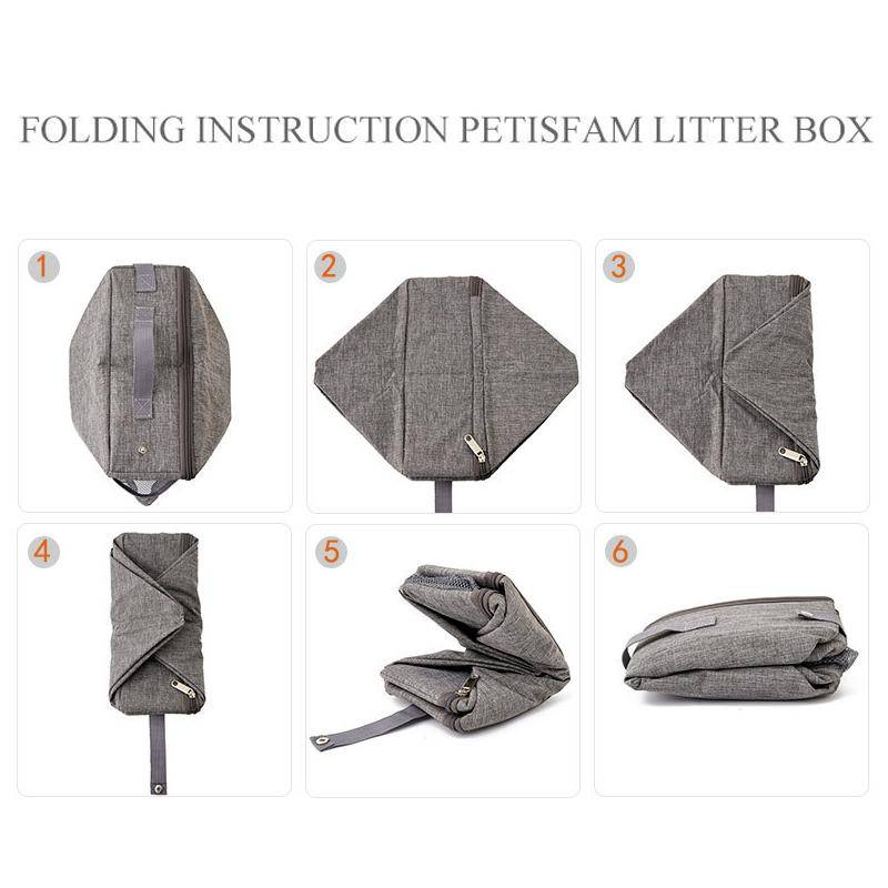 24x40cm Foldable Oxford Cloth Portable Cat Litter Box Pet Bag