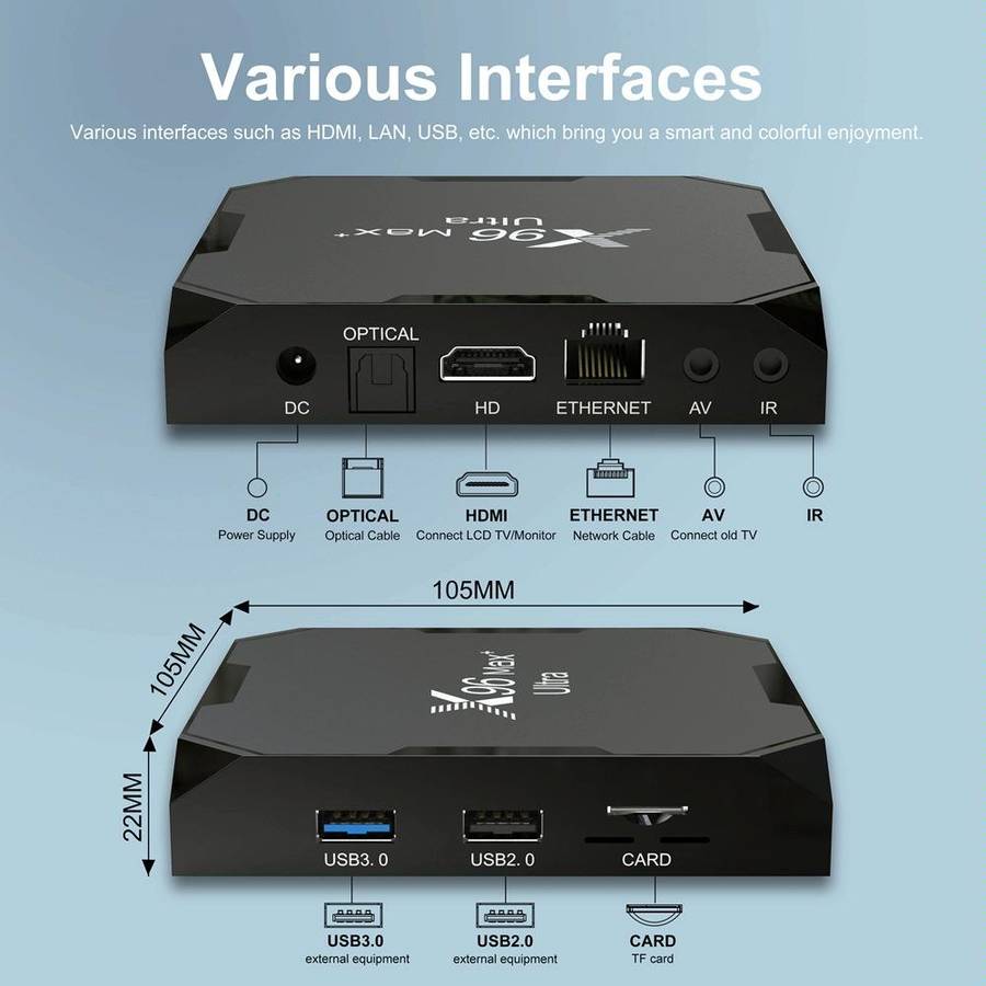 X96 Max+ Ultra 4GB+32GB Amlogic S905X4 8K Smart TV BOX Android 11.0 Media Player, Plug Type:US Plug