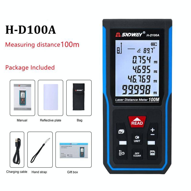 SNDWAY H-D100A Handheld Laser Rangefinder Infrared Measuring Instrument, Distance: 100m
