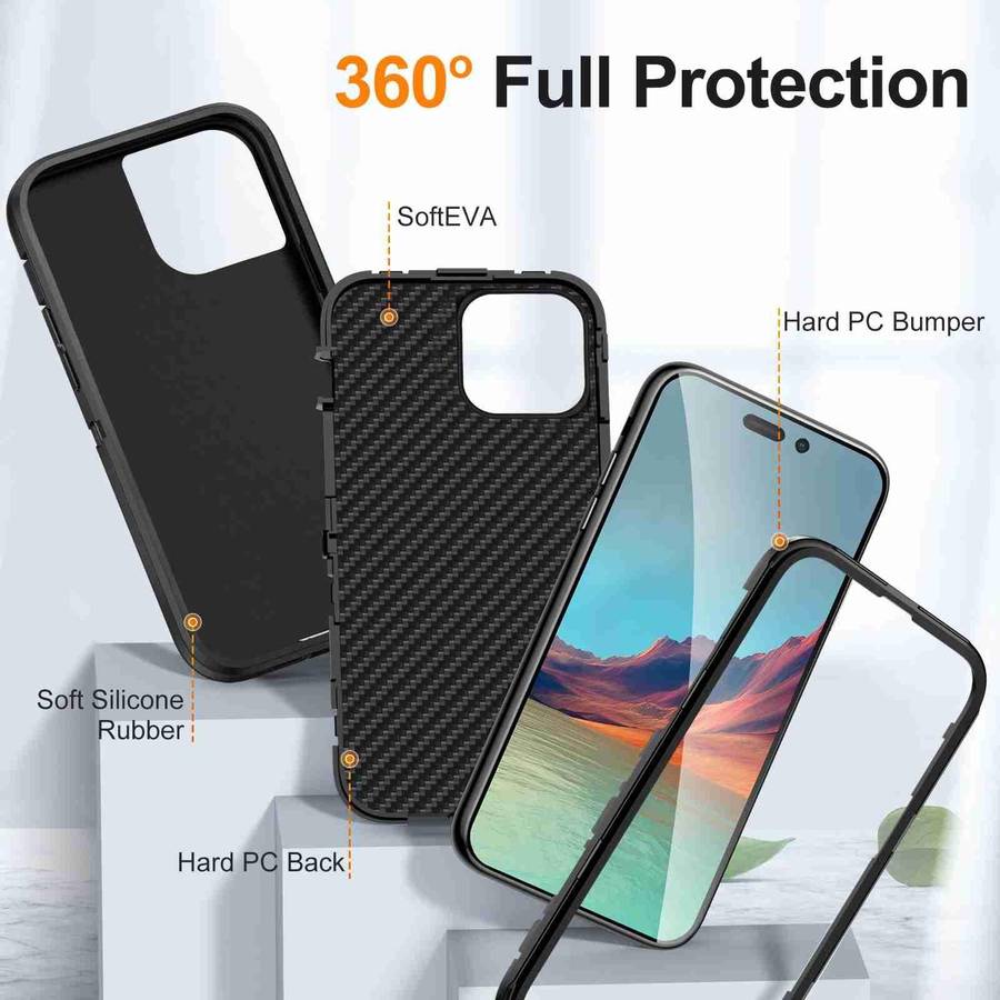 For iPhone 14 Pro Max Life Waterproof Rugged Phone Case(Black)